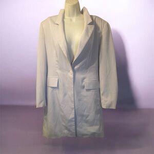 Ivory/Cream Structured Longline Blazer / Blazer Dress